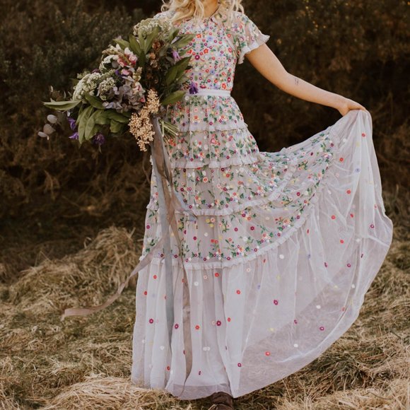 BHLDN Needle & Thread Gown size US 8 $781 - Picture 6 of 16